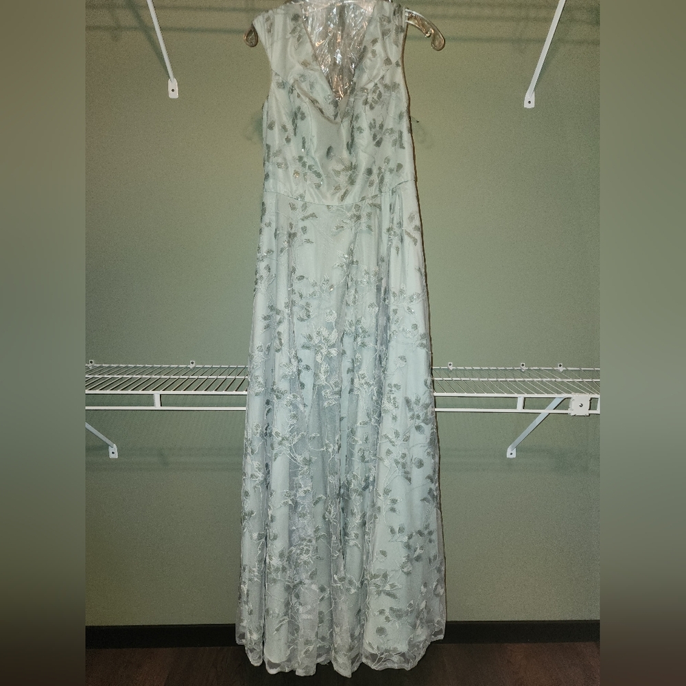 Oleg Cassini Floral Embroidered Dress